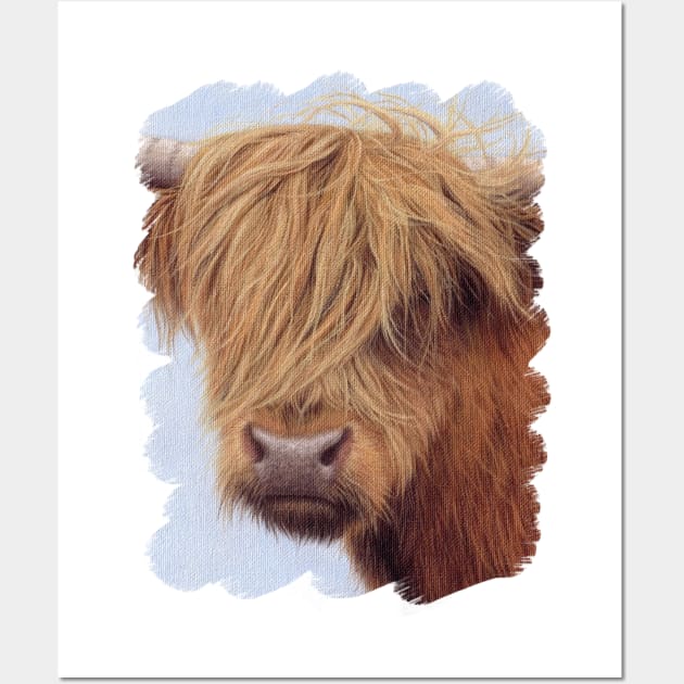 Highland Cow Painting Wall Art by rachelstribbling